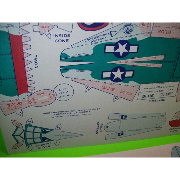 Airplane Toy Plane Jack Armstrong Tru-Flite Model Of American Thunderbolt 1944 - Picture 7 of 9